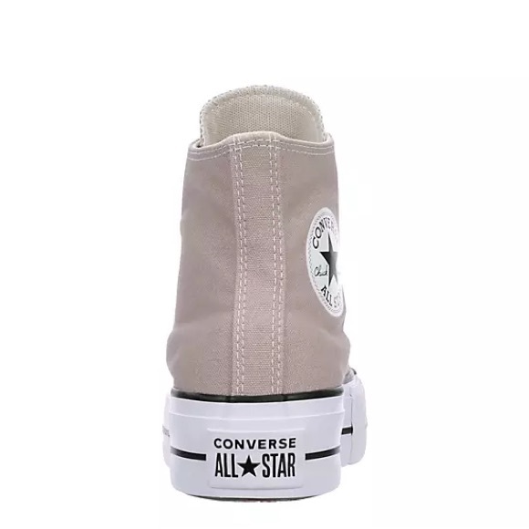 Converse Cream High-Top Sneakers with Rubber Toe Cap and Thick Sole - Picture 3 of 6
